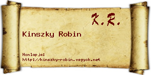 Kinszky Robin névjegykártya